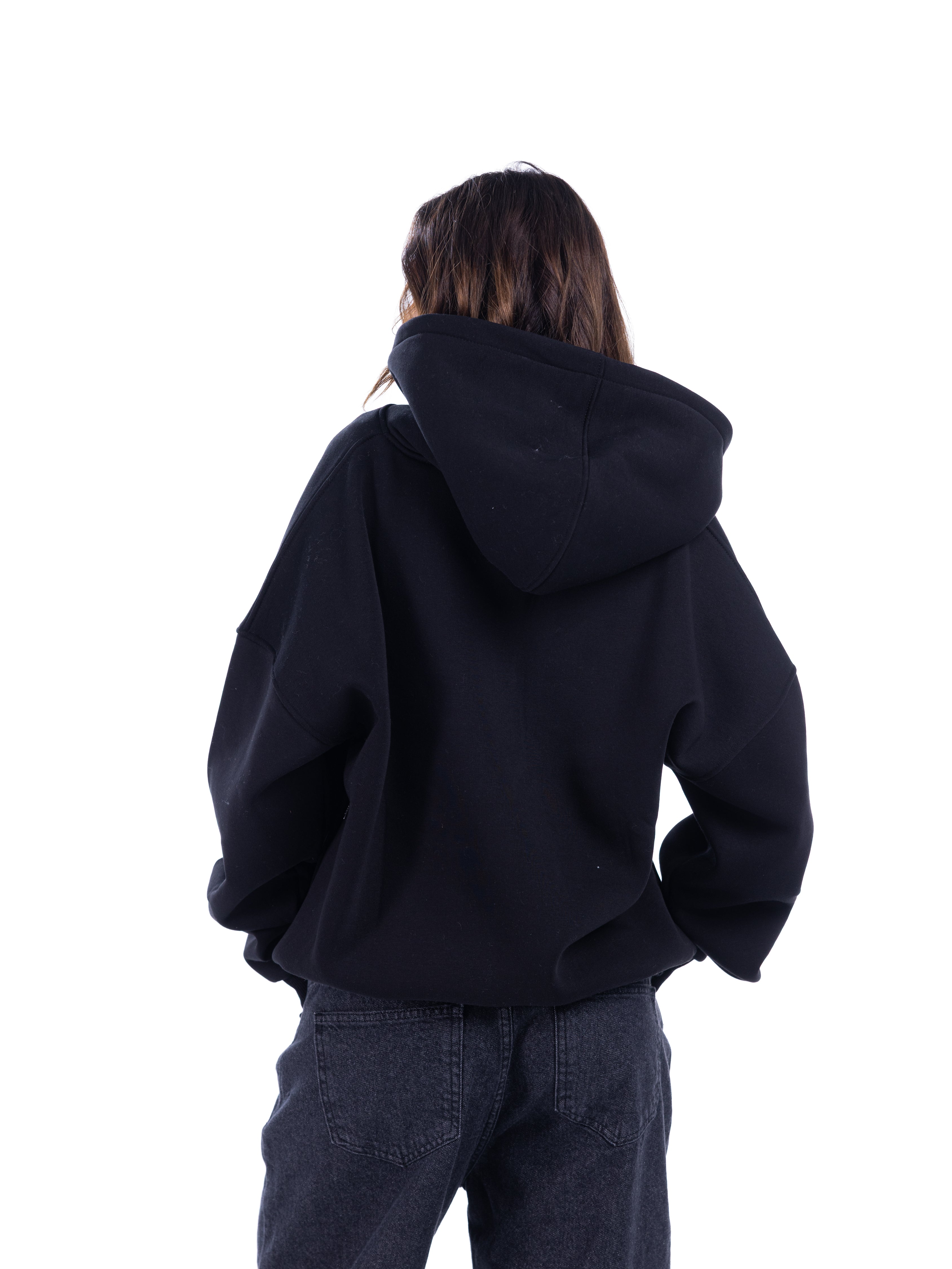 BLACK BASIC HOODIE