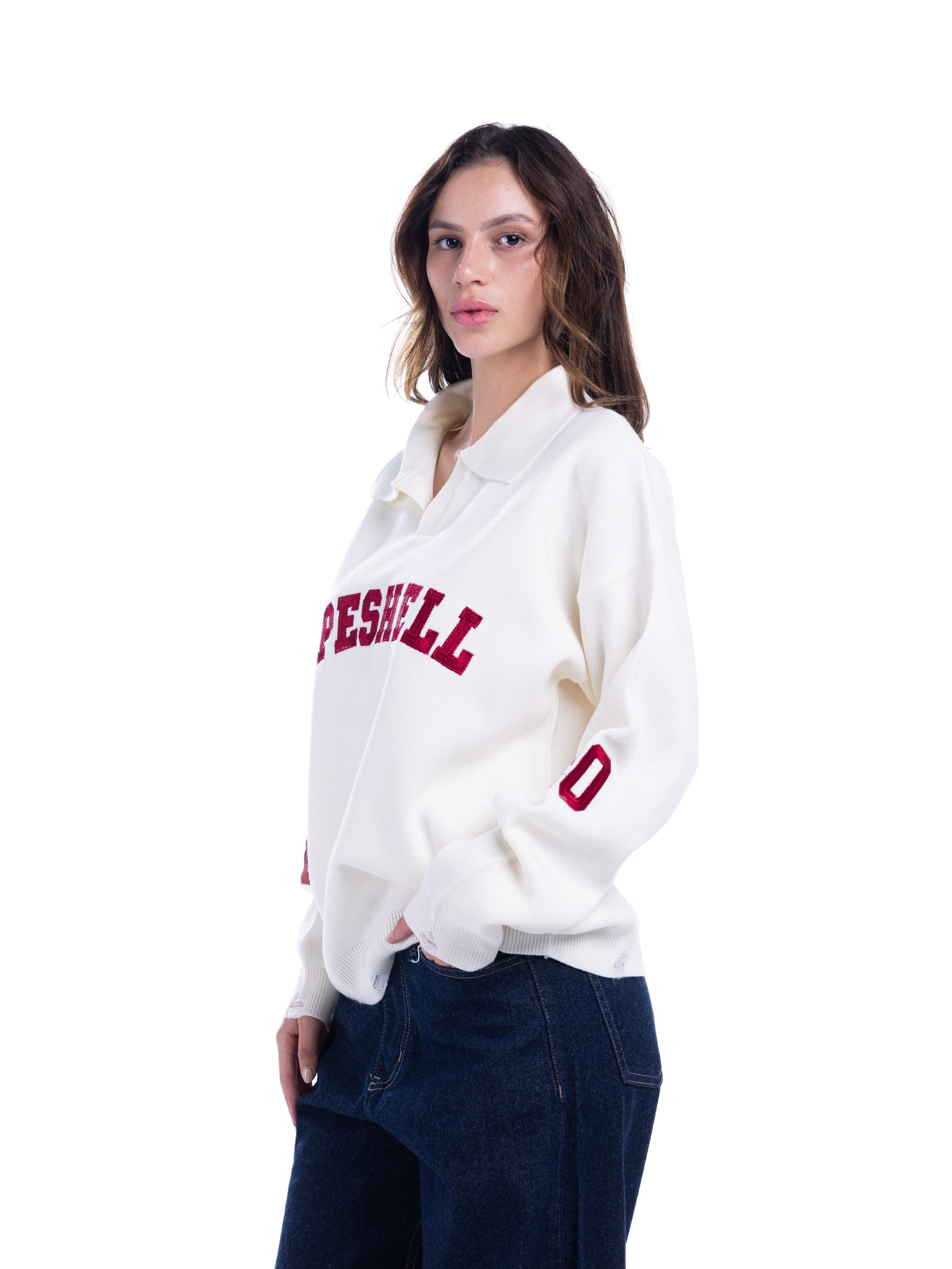 OFF WHITE KNITTED POLO